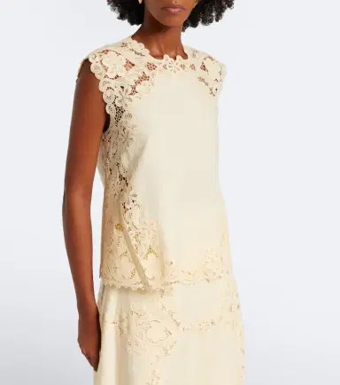 Ulla Johnson Amelie crochet-trimmed linen top | Thumbnail 3 Ulla Johnson Amelie crochet-trimmed linen top | Thumbnail 3