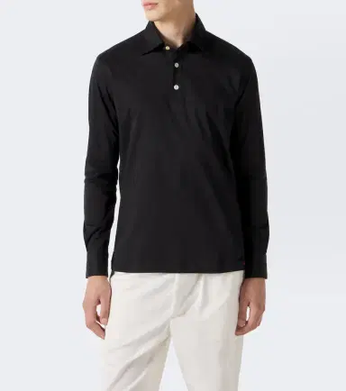 Kiton Cotton poplin polo top | Thumbnail 4 Kiton Cotton poplin polo top | Thumbnail 4