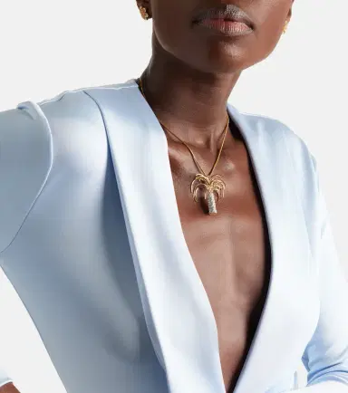 Yvonne Léon Yvonne Léon Palmier 9kt and 18kt gold pendant necklace with diamonds | Thumbnail 3