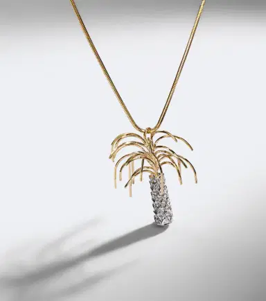 Yvonne Léon Yvonne Léon Palmier 9kt and 18kt gold pendant necklace with diamonds | Thumbnail 4