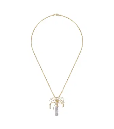 Yvonne Léon Yvonne Léon Palmier 9kt and 18kt gold pendant necklace with diamonds | Thumbnail 1
