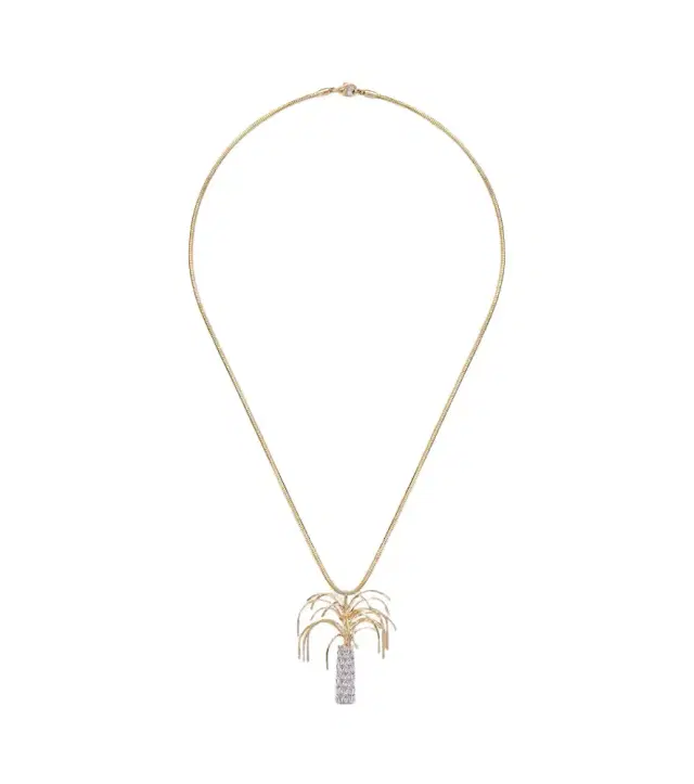 Yvonne Leon Yvonne Léon Palmier 9kt and 18kt gold pendant necklace with diamonds