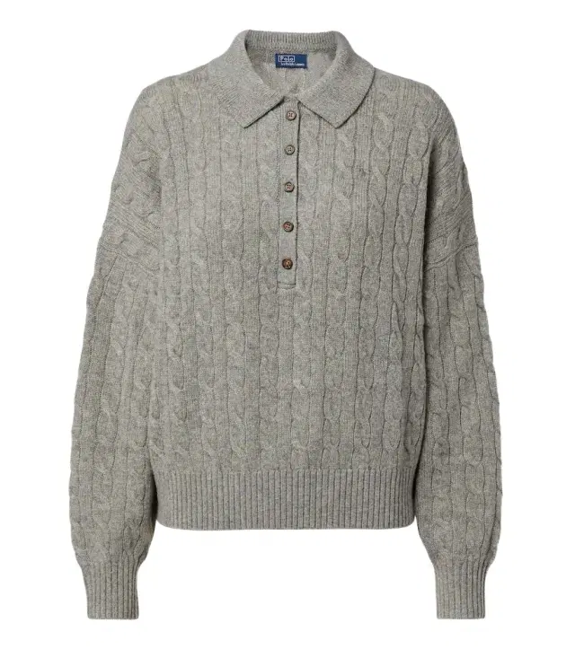 Polo Ralph Lauren Cable-knit wool and cashmere polo sweater