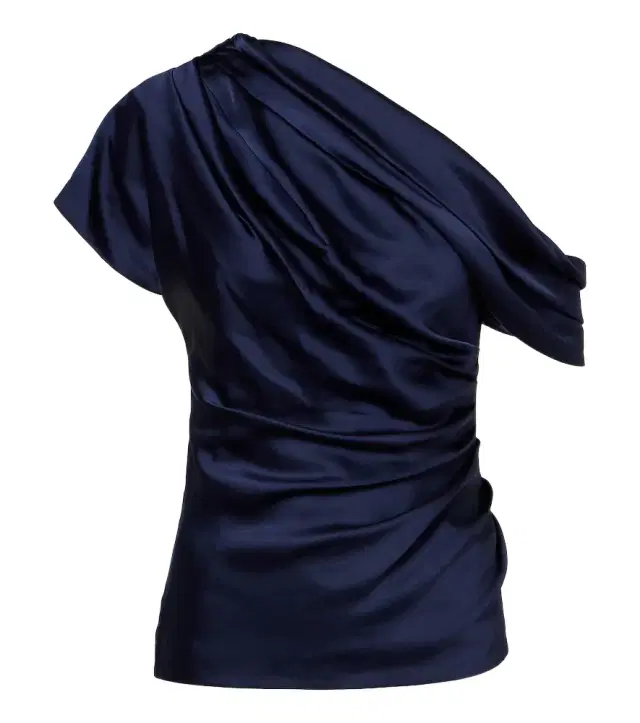 Simkhai Phoebe one-shoulder draped satin top