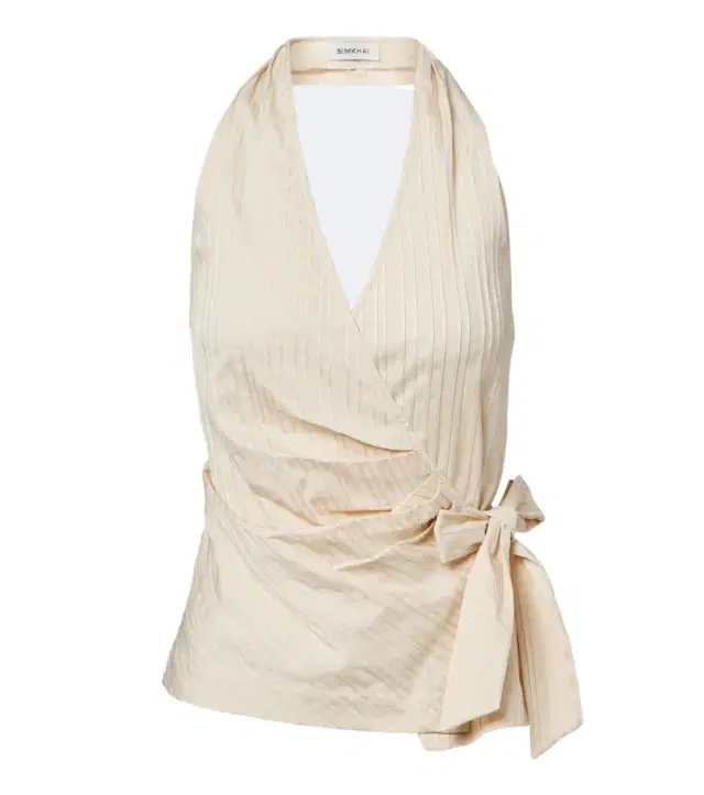 Simkhai Bria striped halterneck top