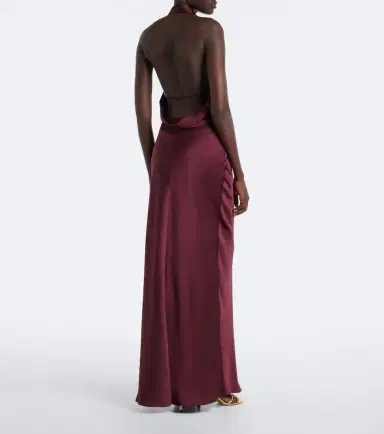 Simkhai Reannon halterneck satin gown | Thumbnail 2 Simkhai Reannon halterneck satin gown | Thumbnail 2