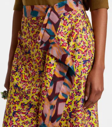 Dries Van Noten Printed ruffled midi skirt | Thumbnail 2