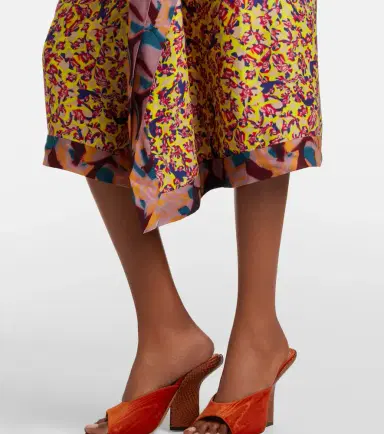 Dries Van Noten Printed ruffled midi skirt | Thumbnail 4