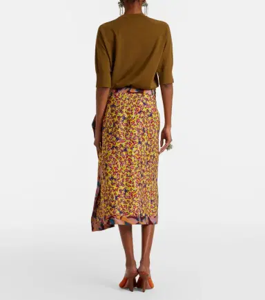 Dries Van Noten Printed ruffled midi skirt | Thumbnail 6