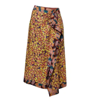 Dries Van Noten Printed ruffled midi skirt | Thumbnail 1