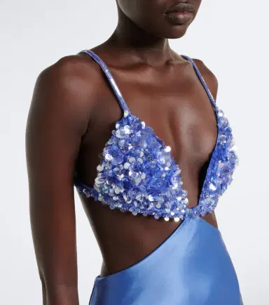 Retrofete Retrofête Taliera embellished satin cut-out minidress | Thumbnail 5
