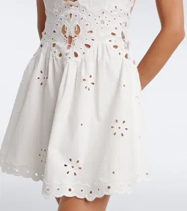 Retrofete Retrofête Broderie anglaise cotton-blend minidress | Thumbnail 4
