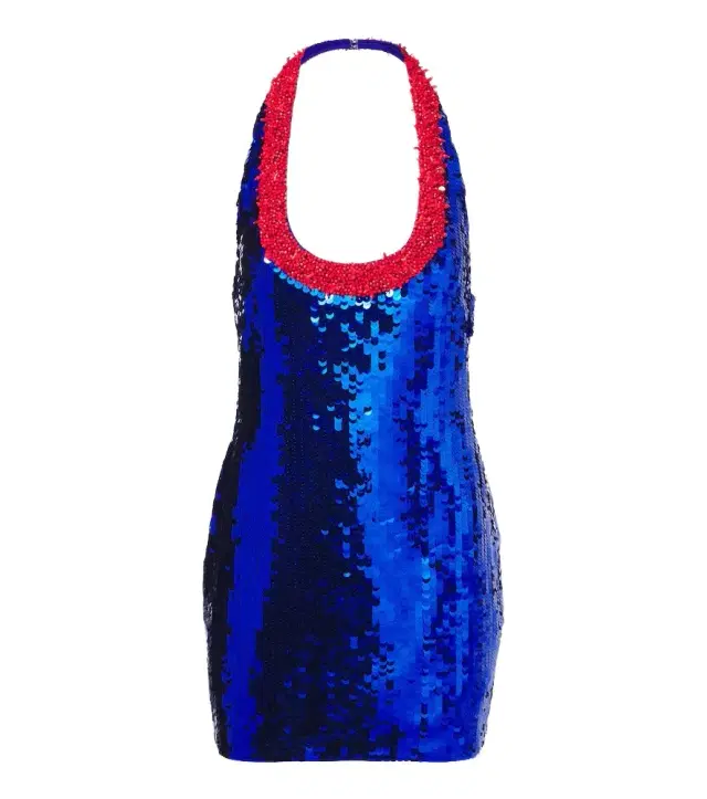 Retrofete Retrofête Lunexa embellished halterneck minidress