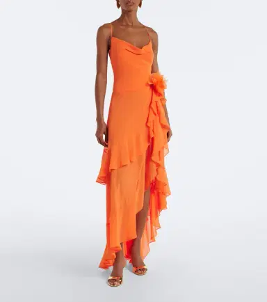 Retrofête Retrofête Samara gathered chiffon maxi dress | Thumbnail 2