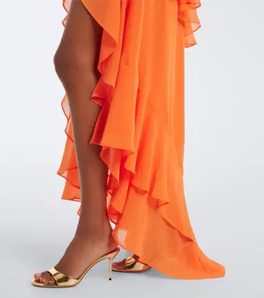 Retrofête Retrofête Samara gathered chiffon maxi dress | Thumbnail 3