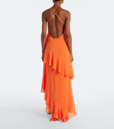 Retrofête Retrofête Samara gathered chiffon maxi dress | Thumbnail 5