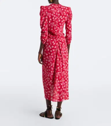 Isabel Marant Albini floral silk-blend midi dress | Thumbnail 3 Isabel Marant Albini floral silk-blend midi dress | Thumbnail 3