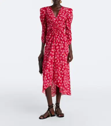 Isabel Marant Albini floral silk-blend midi dress | Thumbnail 4 Isabel Marant Albini floral silk-blend midi dress | Thumbnail 4