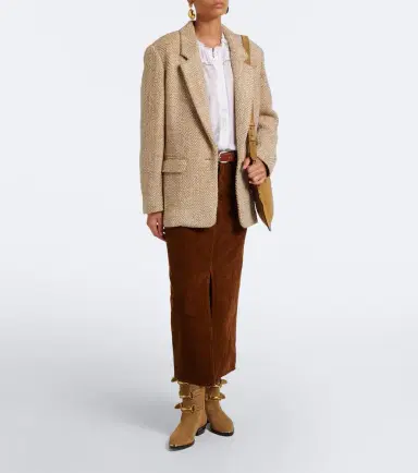 Marant Étoile Odalie cotton and linen corduroy maxi skirt | Thumbnail 3