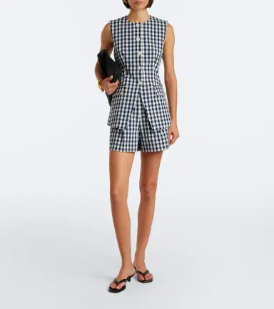 Veronica Beard Lois gingham cotton vest | Thumbnail 4 Veronica Beard Lois gingham cotton vest | Thumbnail 4
