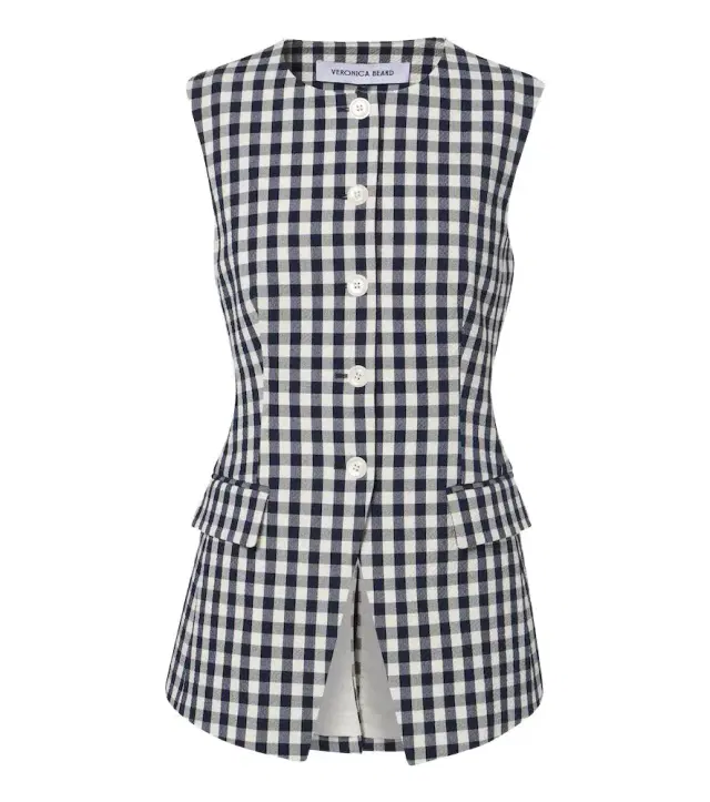 Veronica Beard Lois gingham cotton vest