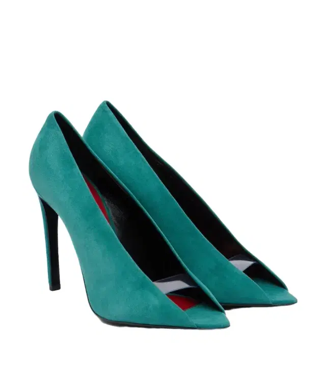 Valentino Garavani VLogo Révélé suede peep-toe pumps