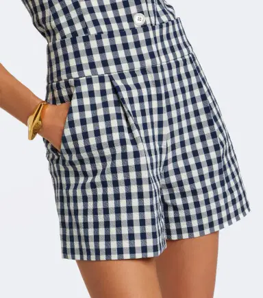 Veronica Beard Haina gingham pleated cotton shorts | Thumbnail 2 Veronica Beard Haina gingham pleated cotton shorts | Thumbnail 2