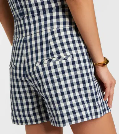 Veronica Beard Haina gingham pleated cotton shorts | Thumbnail 3 Veronica Beard Haina gingham pleated cotton shorts | Thumbnail 3