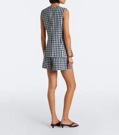 Veronica Beard Haina gingham pleated cotton shorts | Thumbnail 4 Veronica Beard Haina gingham pleated cotton shorts | Thumbnail 4