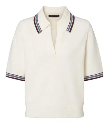 Veronica Beard Quinelle knitted cotton-blend polo shirt | Thumbnail 1 Veronica Beard Quinelle knitted cotton-blend polo shirt | Thumbnail 1