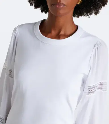 Veronica Beard Bellamie lace-trimmed cotton-blend top | Thumbnail 4 Veronica Beard Bellamie lace-trimmed cotton-blend top | Thumbnail 4