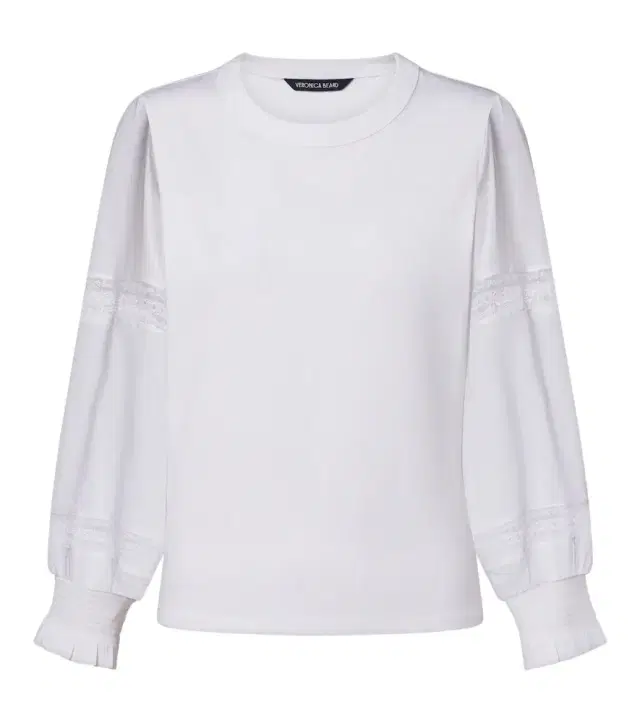 Veronica Beard Bellamie lace-trimmed cotton-blend top