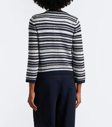 Veronica Beard Bellingham striped cotton cardigan | Thumbnail 2
