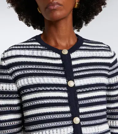 Veronica Beard Bellingham striped cotton cardigan | Thumbnail 3