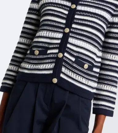 Veronica Beard Bellingham striped cotton cardigan | Thumbnail 4