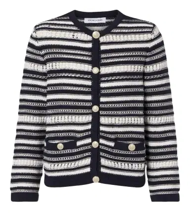 Veronica Beard Bellingham striped cotton cardigan | Thumbnail 1