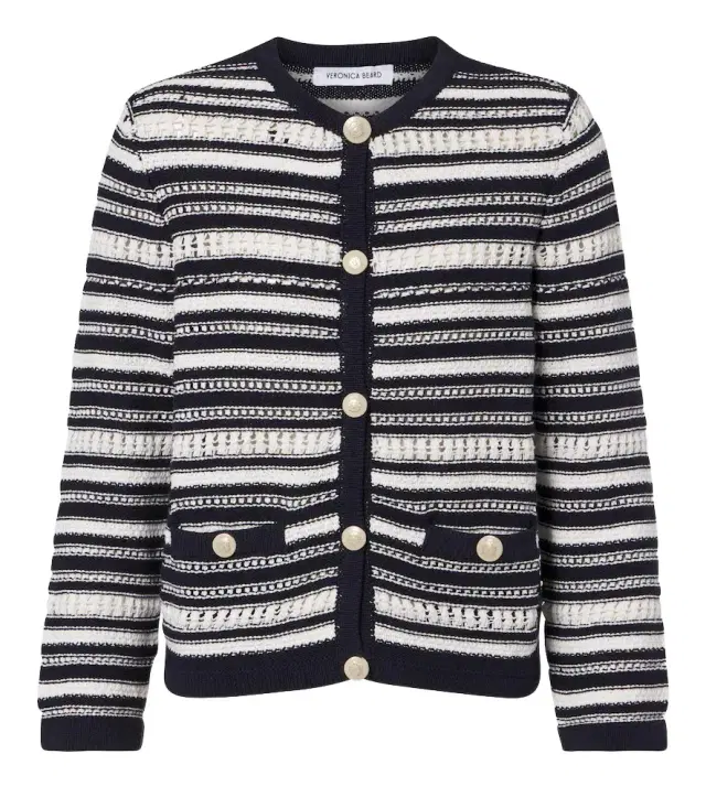 Veronica Beard Bellingham striped cotton cardigan