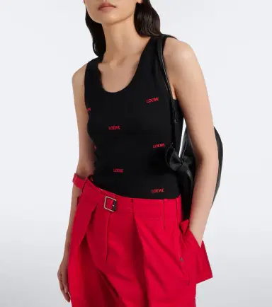 Loewe Logo ribbed-knit cotton-blend jersey tank top | Thumbnail 2 Loewe Logo ribbed-knit cotton-blend jersey tank top | Thumbnail 2