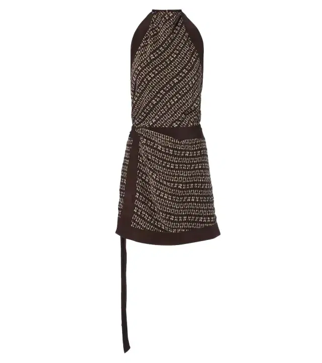 SIR Astrid printed open-back minidress