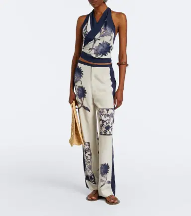 SIR. Phillipa floral wide-leg pants | Thumbnail 4