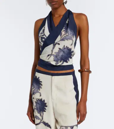 SIR Phillipa floral halterneck top | Thumbnail 3