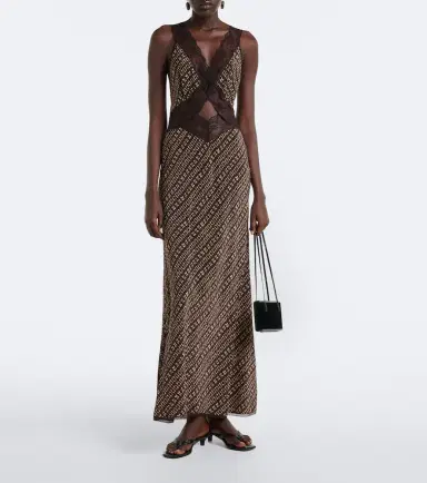 SIR. Astrid lace-trimmed printed gown | Thumbnail 4