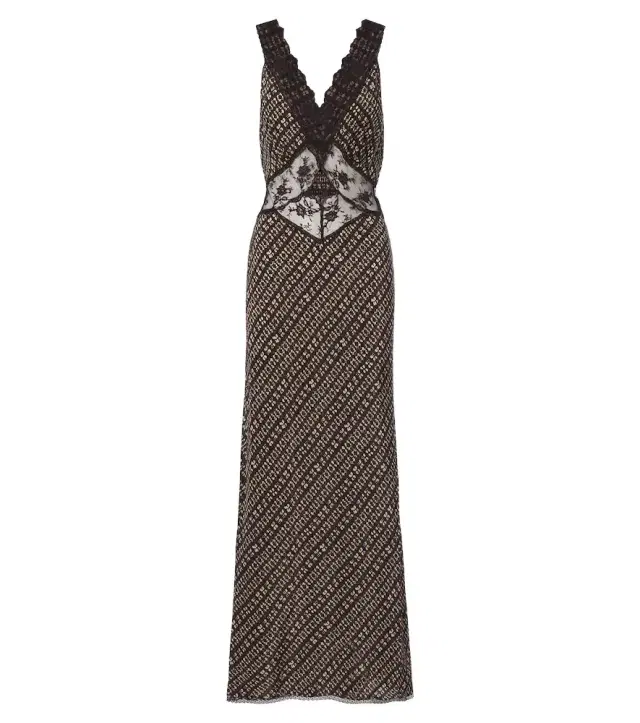 SIR Astrid lace-trimmed printed gown