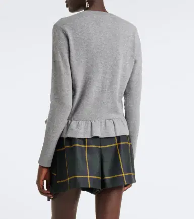 Patou Jacquard logo wool and cashmere cardigan | Thumbnail 4