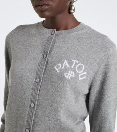 Patou Jacquard logo wool and cashmere cardigan | Thumbnail 6