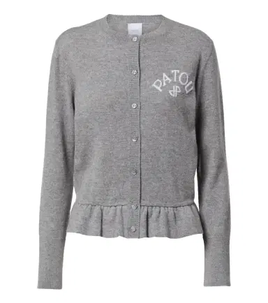Patou Jacquard logo wool and cashmere cardigan | Thumbnail 1