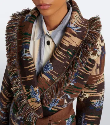 Alanui Texhawaii Rountrip jacquard wool-blend cardigan | Thumbnail 5