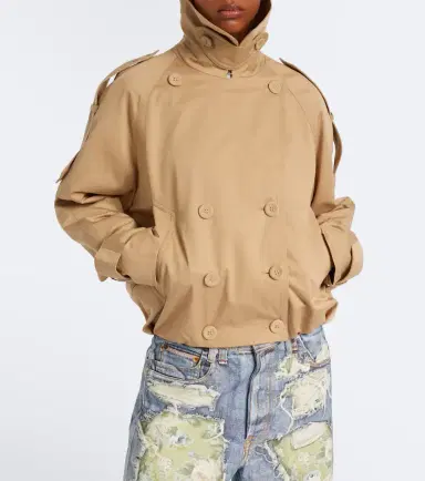 Acne Studios Cropped cotton twill trench coat | Thumbnail 2