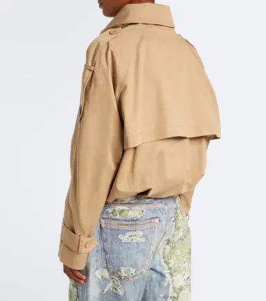 Acne Studios Cropped cotton twill trench coat | Thumbnail 3