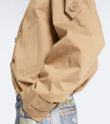 Acne Studios Cropped cotton twill trench coat | Thumbnail 5